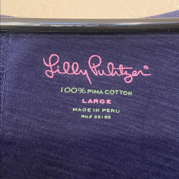 Lilly Pulitzer Deep Blue V-Neck Tunic dress ladies large - Picture 2 of 7